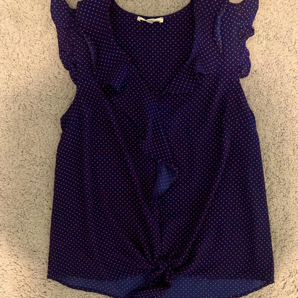 Sleeveless Polka Dot Blouse - Like New!
